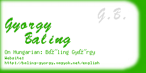 gyorgy baling business card